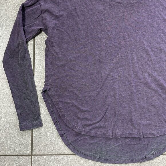 NWOT Chaser Tri-Blend Scoop Neck Burnout Rounded Hi-Low Hem Long Sleeve Tee XS - Picture 4 of 14